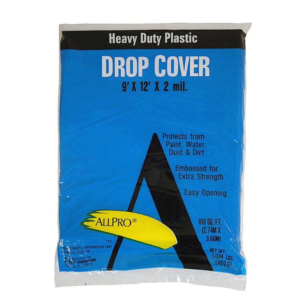 Allpro 9x12 1 mil plastic drop cloths, available at JC Licht in Chicago, IL .