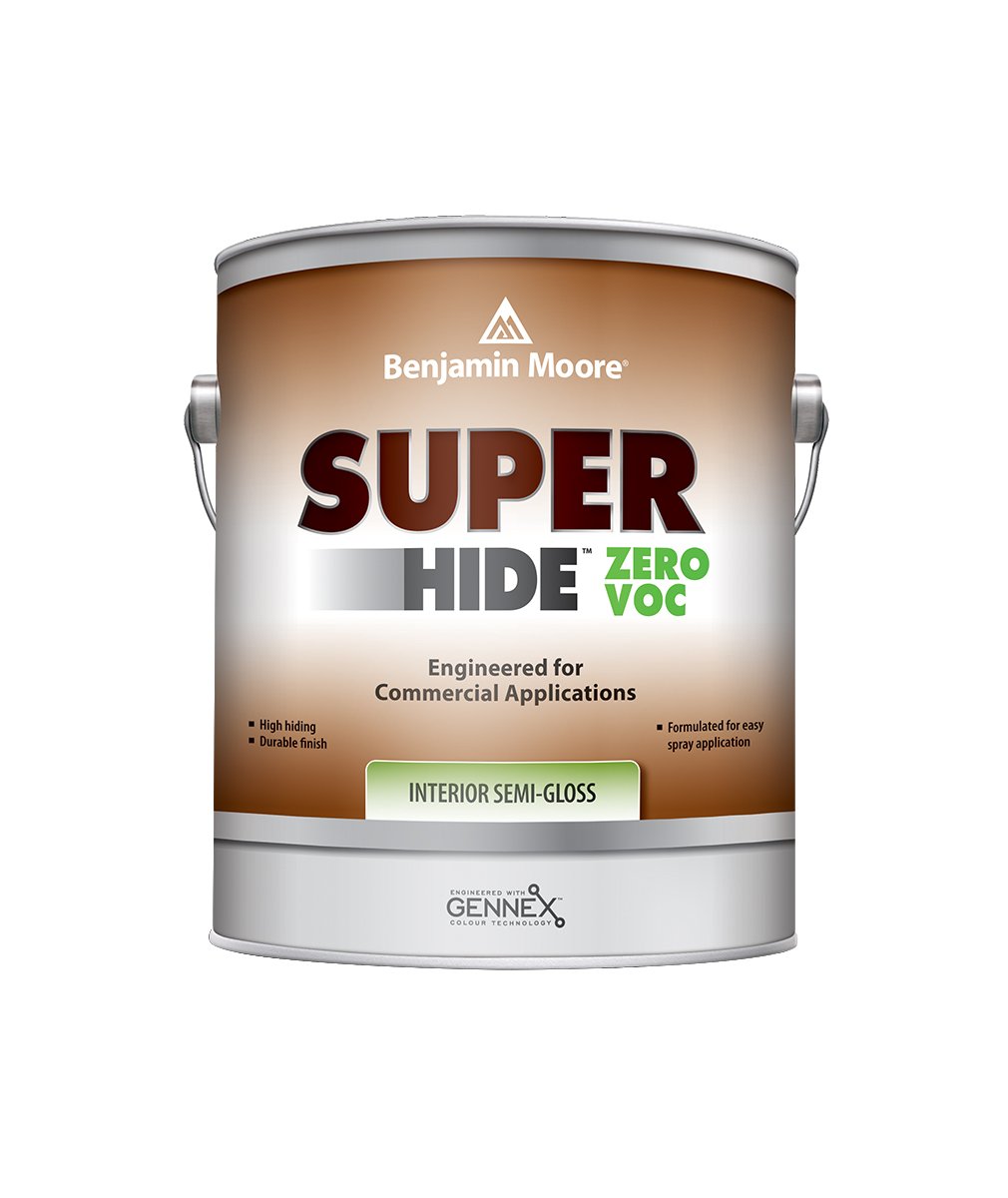 Benjamin Moore Super Hide Zero Semi-Gloss Interior Paint, available at JC Licht.