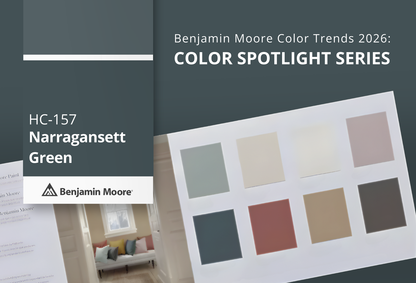 Narragansett Green HC‑157 | Benjamin Moore Color Trends 2026 | JC Licht