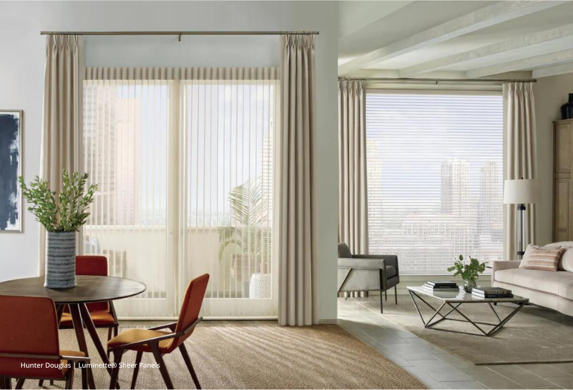 Hunter Douglas Luminette® privacy sheers, skyscraper blinds, window  treatments near Chicago, Illinois (IL) and midwest 