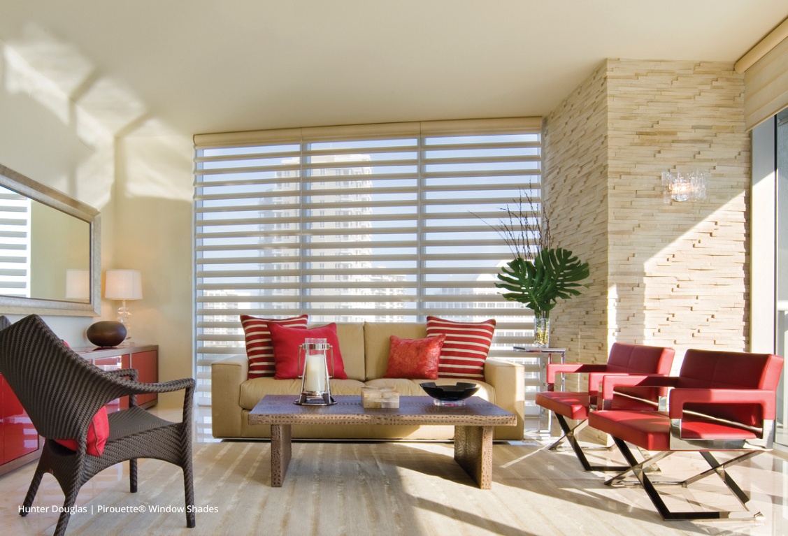 Hunter Douglas Pirouette® Sheer Shades, at home window treatments, shop at home near Chicago, Illinois (IL)