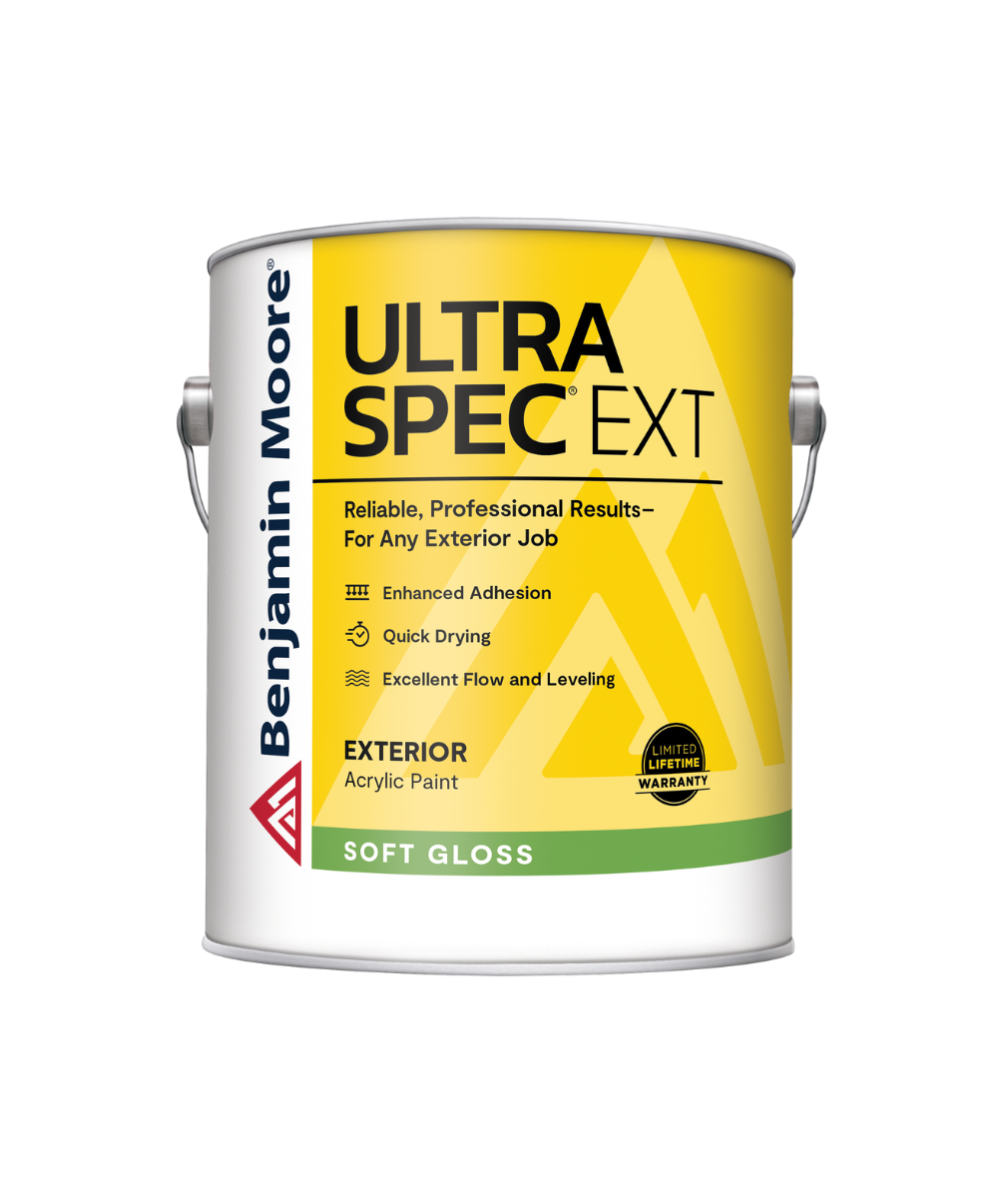 Benjamin Moore Ultra Spec EXT exterior paint in soft gloss finish available at JC Licht