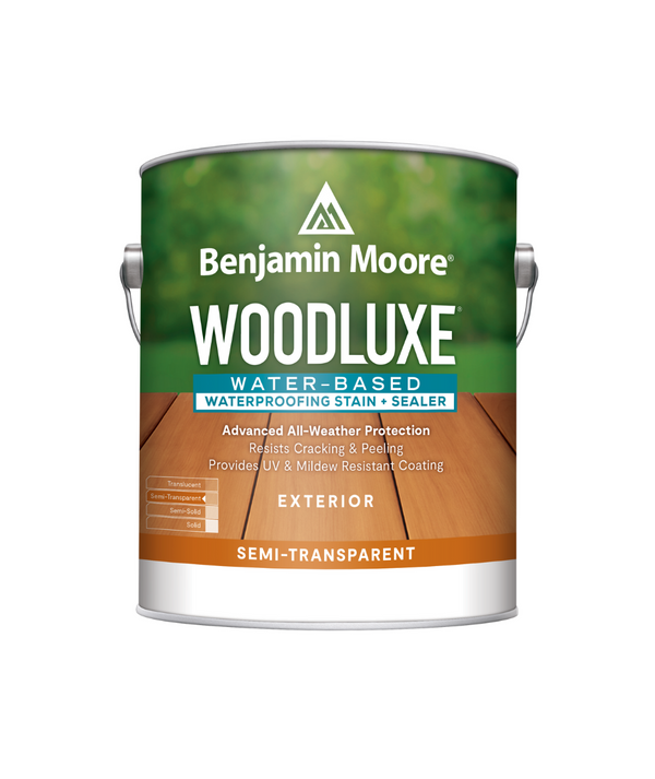 Benjamin Moore Woodluxe® Water-Based Semi-Transparent available at JC Licht.