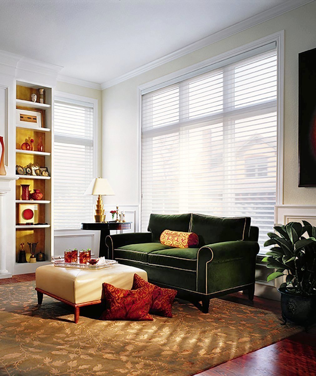 Hunter Douglas Window Treatments Nantucket Living Room. Available at JC Licht