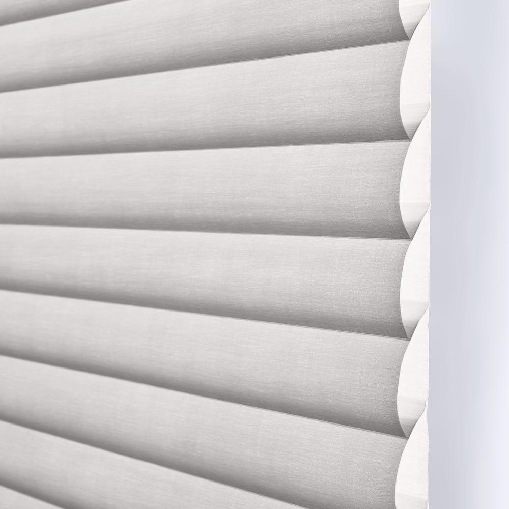 Close up of Hunter Douglas Sonnette window treatments.